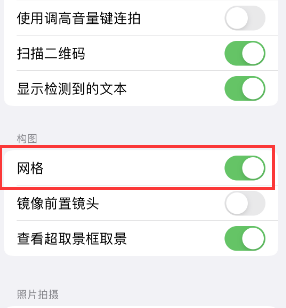 建水苹果手机维修网点分享iPhone如何开启九宫格构图功能 