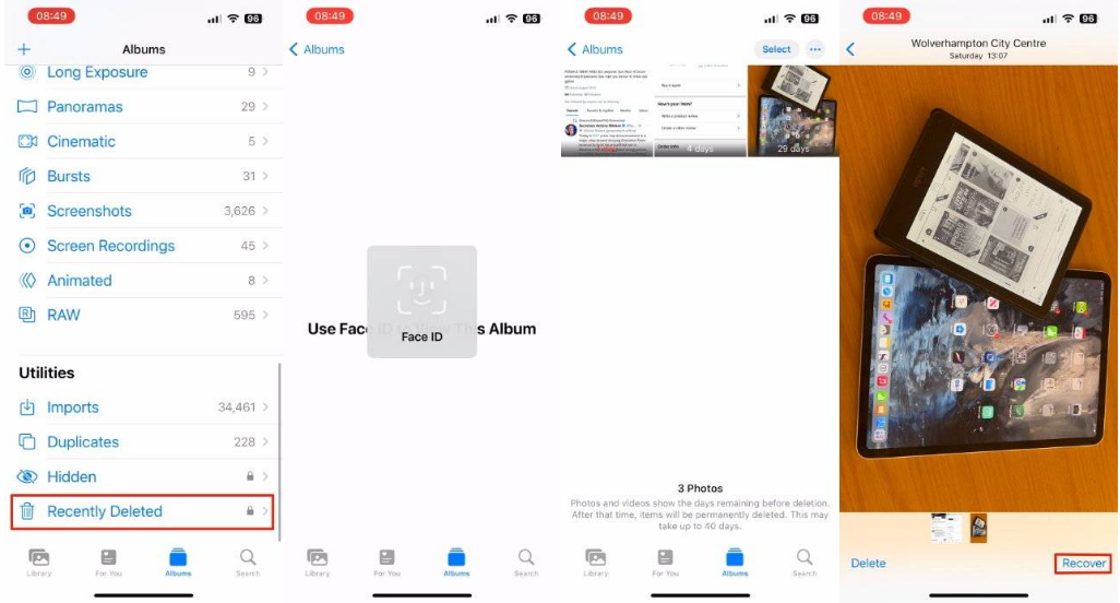 建水苹果14维修分享 iPhone14 上恢复已删除的照片 