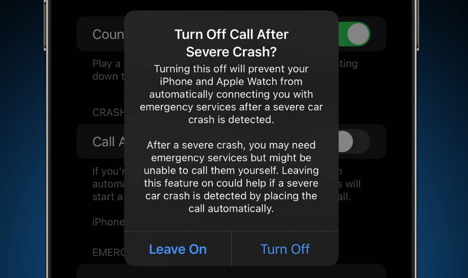 建水苹果14维修分享 iPhone 14 和 Apple Watch 上关闭崩溃检测 